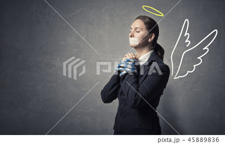 Woman praying for mercy 45889836