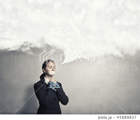 Not a word she can say 45889837