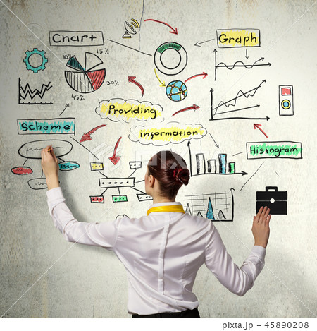 Woman sketching business strategy 45890208