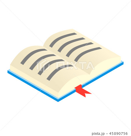 Open textbook isometric 3d icon 45890756