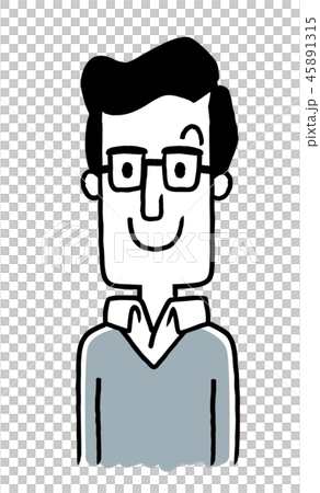 メガネをかけた男性のイラスト素材