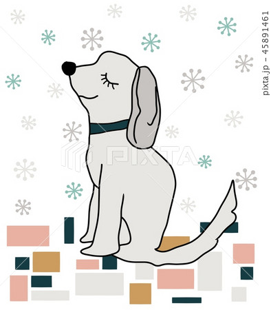 街角の犬（雪の結晶） 45891461