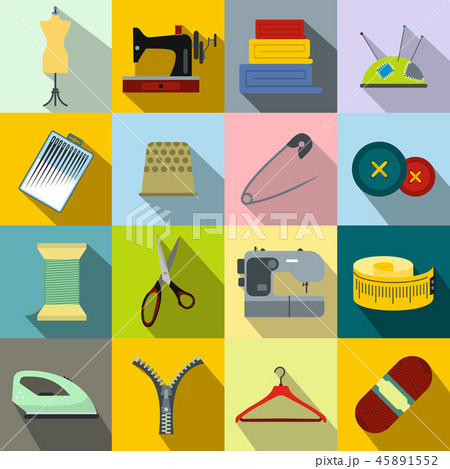 Sewing flat icon 45891552
