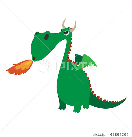 Cute dragon cartoon character 45892292