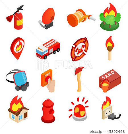 Firefighter isometric 3d icon 45892468