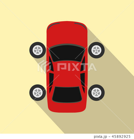Repair car wheel flat icon with shadow 45892925