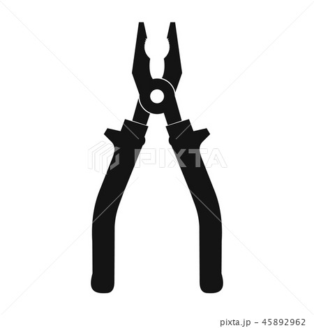 Black pliers flat icon 45892962
