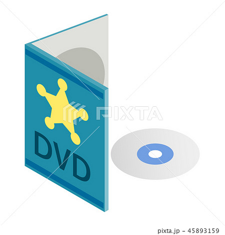 DVD disk with box isometric 3d icon 45893159
