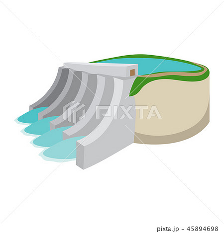 Hydroelectric power station cartoon icon Hydroelectric power station cartoon icon 45894698