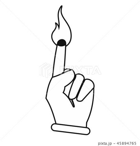 Burning finger black simple icon 45894765