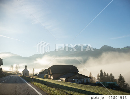Travel by car in the mountains. White clouds over the mountains Travel by car in the mountains. White clouds over the mountains 45894918
