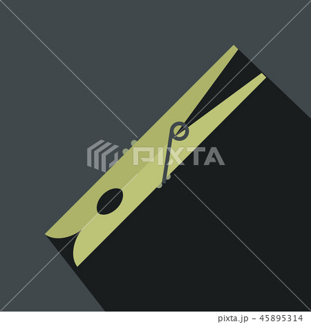 Wooden clothes pin flat Wooden clothes pin flat 45895314