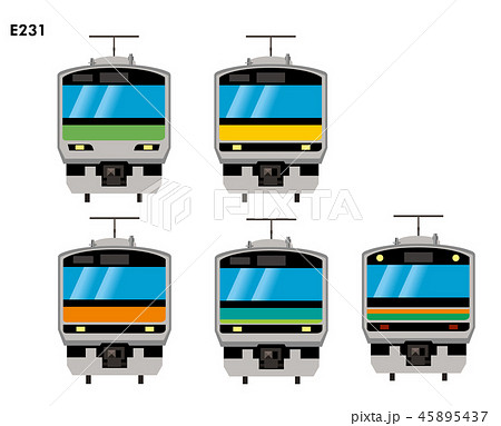 イラスト素材 近郊型車両 山手線 中央線 総武線他 E231系 電車の