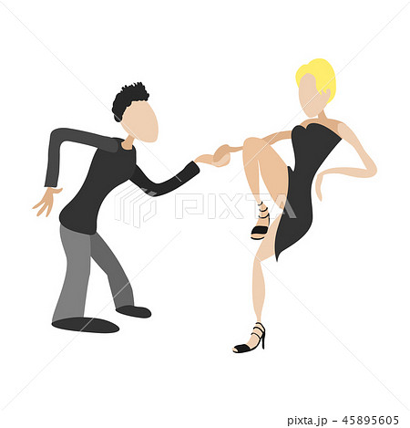 Couple dancing tango cartoon illustration 45895605