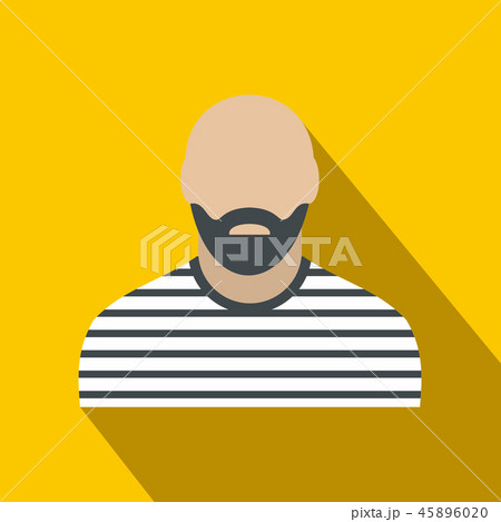 Bearded man in prison garb flat 45896020