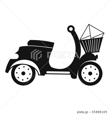 Delivery scooter black simple icon Delivery scooter black simple icon 45896105