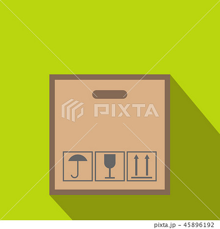 Cardboard with black fragile symbol Cardboard with black fragile symbol 45896192