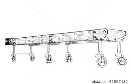 3D outline conveyor belt. Vector rendering of 3d 45897486