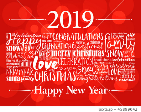 2019 Happy New Year. Christmas background 2019 Happy New Year. Christmas background 45899042