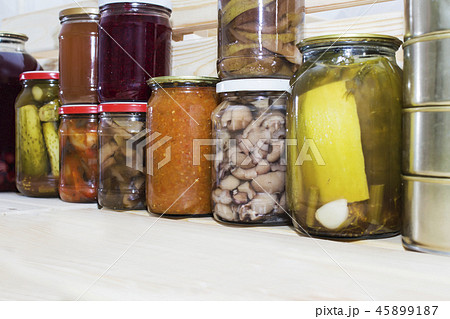 Storage shelves in pantry with homemade 45899187
