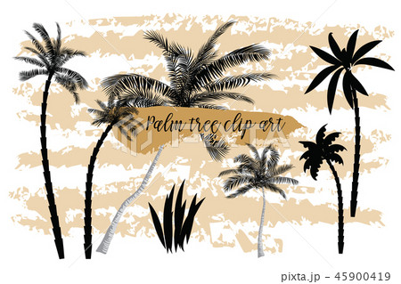 Collection of realistic black silhouettes 45900419