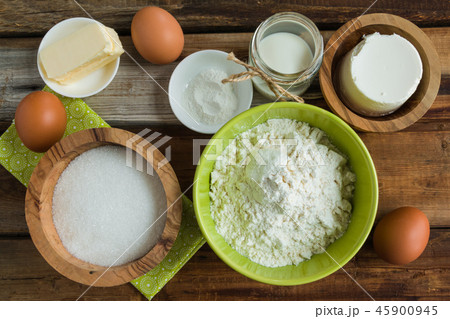 Ingredients for sweet dough Ingredients for sweet dough 45900945