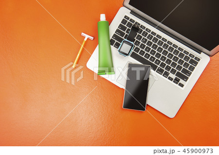 Man stuffs such as laptop, smartwatch 45900973