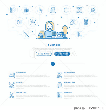 Handmade concept: seamstress with sewing machine 45901482