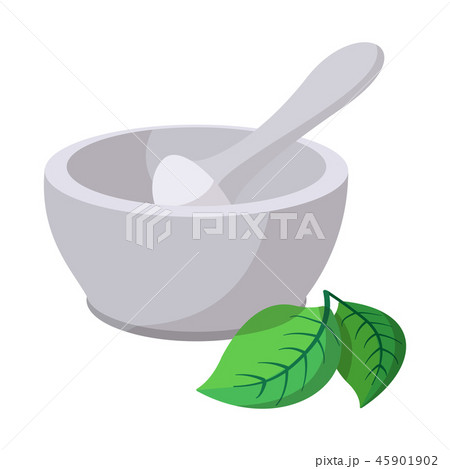 Grinding herbs bowl cartoon icon 45901902