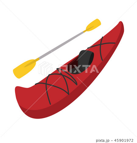 Rubber boat with oar cartoon Rubber boat with oar cartoon 45901972