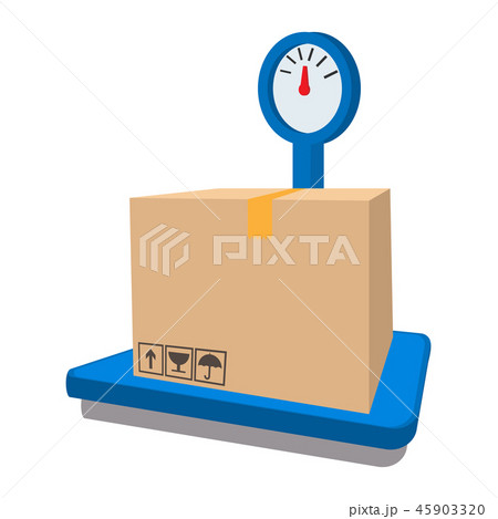 Scales for weighing with box cartoon icon 45903320