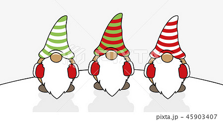tree cute christmas gnomes with striped hats 45903407