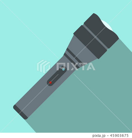 Black flashlight flat icon Black flashlight flat icon 45903675