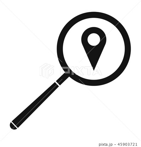 Magnifying glass with a map mark Magnifying glass with a map mark 45903721