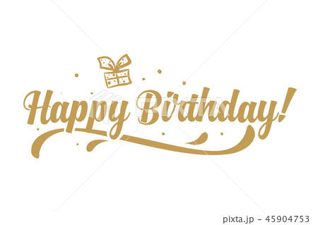 Happy Birthday card. Beautiful greeting banner lettering calligraphy inscription. Holiday phrase Happy Birthday card. Beautiful greeting banner lettering calligraphy inscription. Holiday phrase 45904753