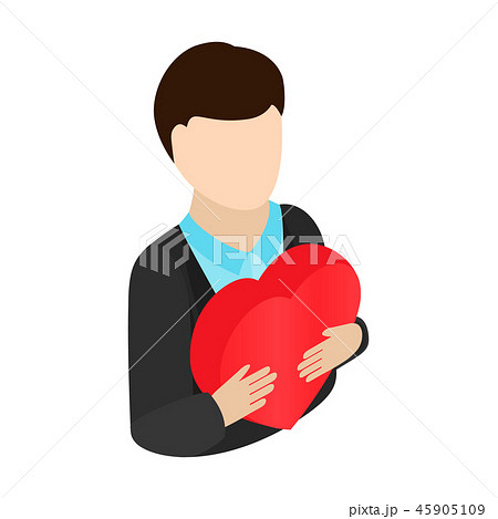 Man gives heart isometric 3d icon 45905109