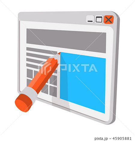 Writing for website cartoon icon 45905881