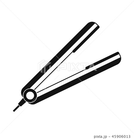 Hair straightener black simple icon 45906013