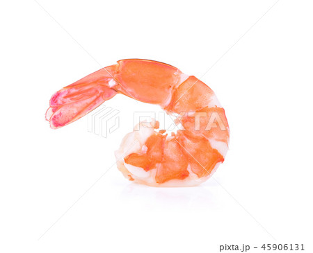 Cooked shrimps isolated on white background. 45906131