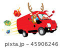 Christmas Reindeer and Santa Claus driving a van 45906246