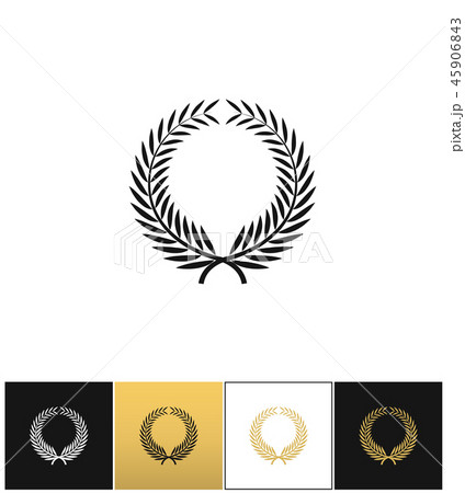 Greek prize wreath with laurel leaves vector icon 45906843