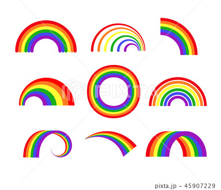 Set of vector rainbows white background Set of vector rainbows white background 45907229
