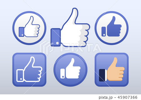 Thumb up, like icons vector set, social network Thumb up, like icons vector set, social network 45907366