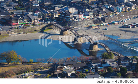 錦帯橋（山口県：岩国城からの眺望） 45908050