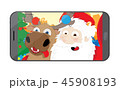 Funny Santa Claus and Reindeer taking a selfie 45908193
