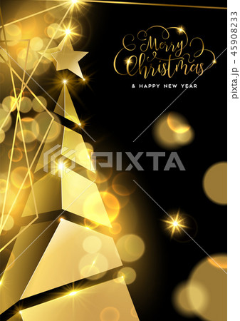 Gold Christmas pine tree luxury greeting card 45908233