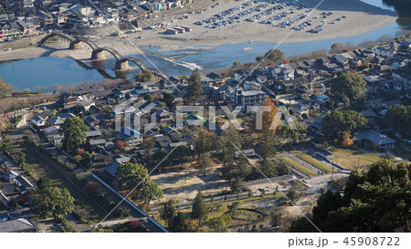 錦帯橋から吉春公園（山口県：岩国城からの眺望） 45908722