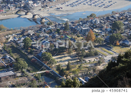 錦帯橋から吉春公園（山口県：岩国城からの眺望） 45908741