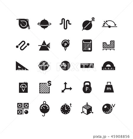 Measuring of dimension, weight, rialto, quantity, height, length vector icons 45908856