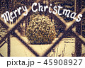 Merry Christmas card of winter view through window 45908927